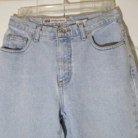 Vintage High Waist Cropped Jeans sz 4 100% Cotton Faded Blue - Picture 3 of 10